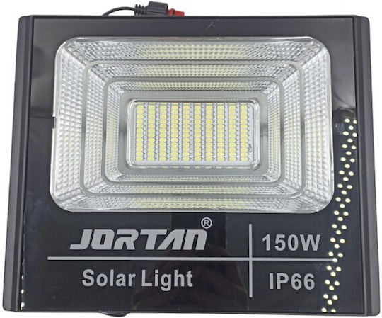 Jortan Waterproof Solar LED Floodlight 150W Cold White 6500K with Remote Control IP66
