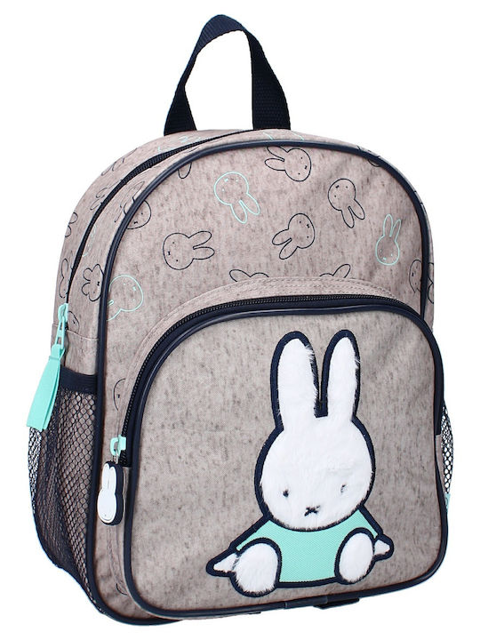 Miffy Sweet and Furry School Bag Backpack Kindergarten in Gray color