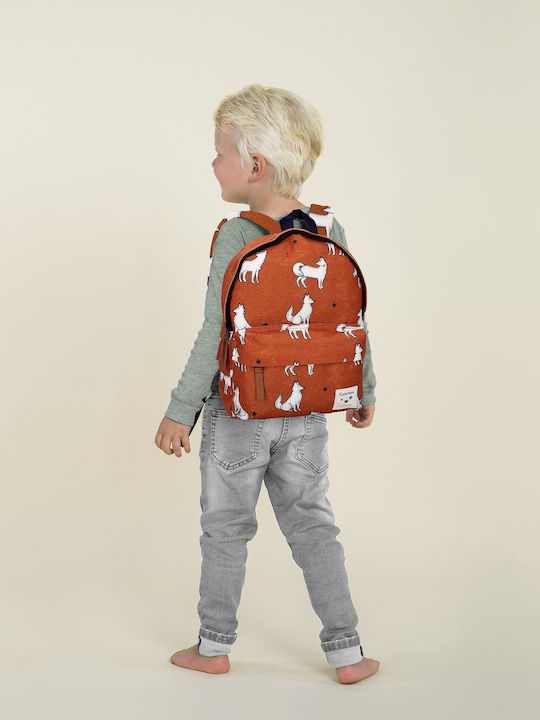 Kidzroom Wondering Σχολική Τσάντα Πλάτης Νηπιαγωγείου Wild Cognac με Θήκη για Παγούρι