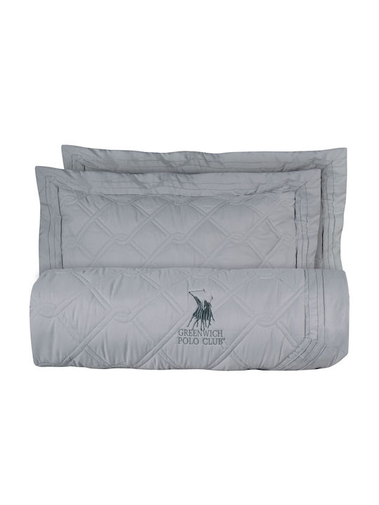 Greenwich Polo Club 2163 Set Coverlet Queen Size Microfiber Gray 220x240cm 3pcs