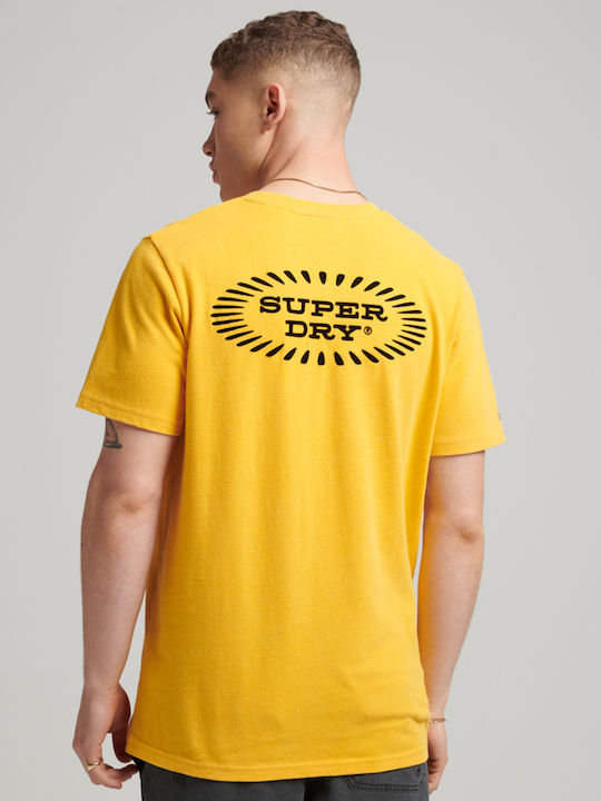 Superdry T-shirt Bărbătesc cu Mânecă Scurtă Galben