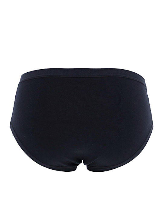 Slip midi pentru femei Cotonella - Regular - Bumbac ecologic - Negru - Bumbac înalt