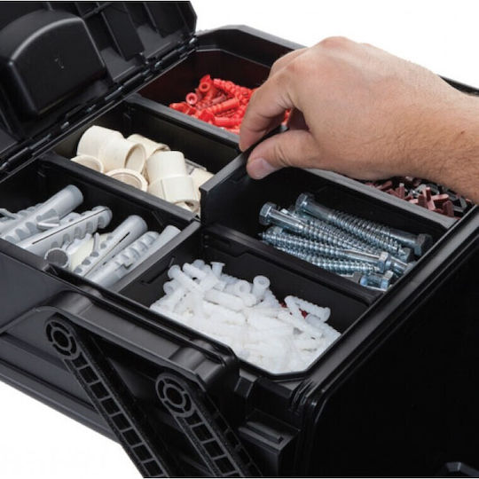Keter Cantilever Tool Storage Plastic Wheeled Box W64.6xD37.3xH41cm 720303714