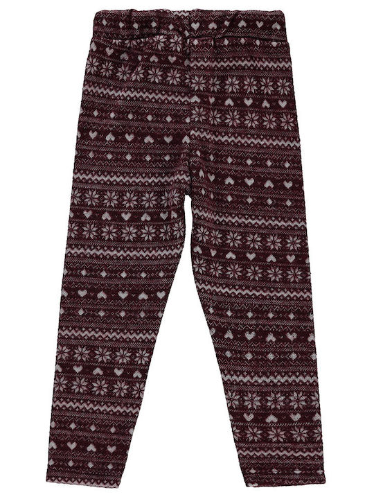 Children's leggings jacquard bordeaux for girls (2-6 years)