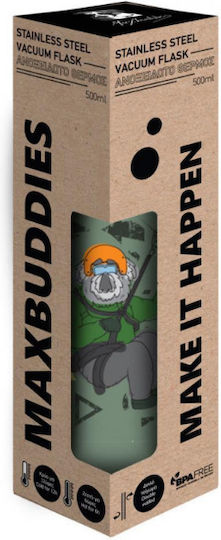 Must Team Maxbuddies 401541 Μπουκάλι Θερμός Ανοξείδωτο BPA Free 500ml Πράσινο