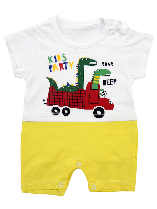 Baby Short Sleeve "Kids Party" Briefs with Bib