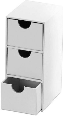 Folia Paper Desk Organizer with 3 Drawers White