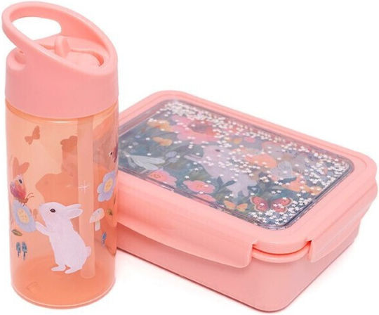 Petit Monkey Bunny Roz Πăduț Plastic cu Pai pentru Copii 380ml