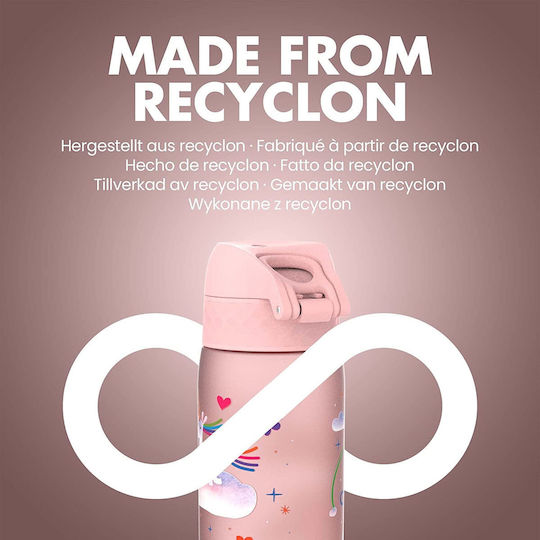 Ion8 Unicorn & Rainbow Παιδικό Παγούρι Μονόκερος Πλαστικό Non Spill Ροζ 500ml
