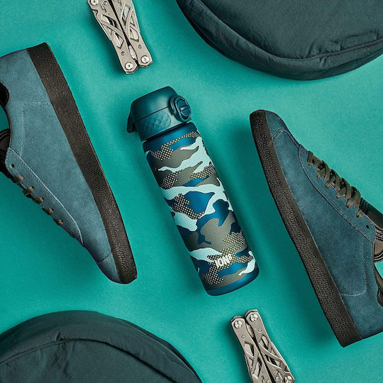 Ion8 Sport Slim Παιδικό Παγούρι Πλαστικό Non Spill Camo 600ml