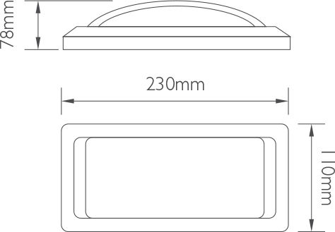 Lineme Waterproof Ceiling Lamp 23x11x7.8cm