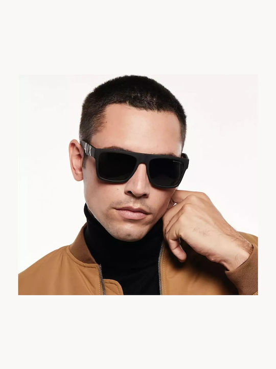 Armani Exchange Men's Sunglasses with Black Horn-Rimmed Frame and Grey Lens AX4113S 807887