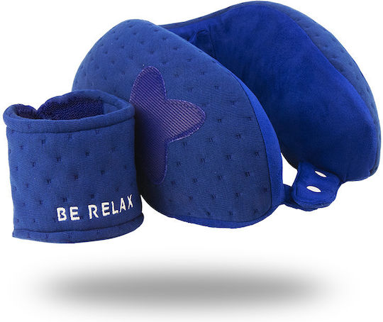 Be Relax Wellness Original Plus Μαξιλαράκι Ταξιδίου Memory Foam Μπλε