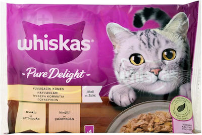 Whiskas Pure Delight Wet Food for Adult Cats In Pouch with Poultry In Jelly 4pcs 85gr