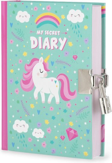 Legami Milano Unicorn Notizbuch mit leeren Seiten und Schloss Grün