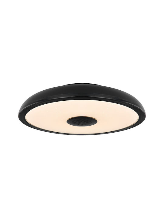Globo Lighting Raffy Μοντέρνα Πλαστική Πλαφονιέρα Οροφής με Ενσωματωμένο LED σε Μαύρο χρώμα 28cm