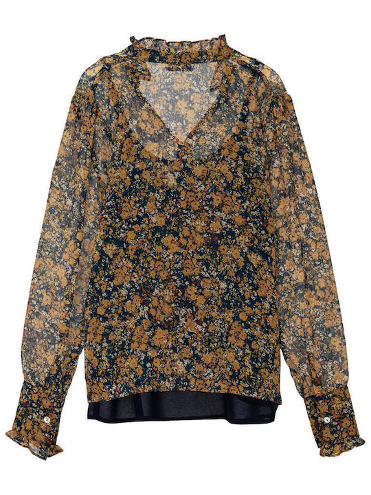 Losan Women's Blouse Long Sleeve Floral Multicolour