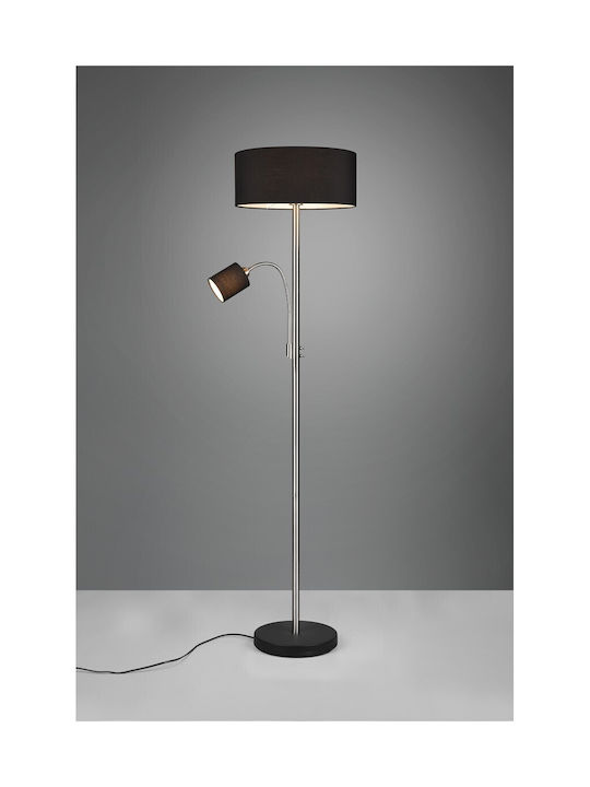 Trio Lighting Motel Lampă de podea Î163xL40cm. cu Soclu pentru Bec E27 Argint