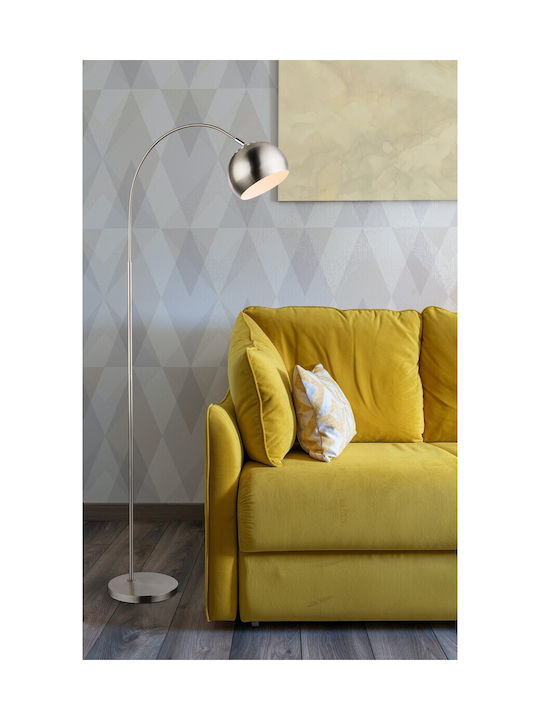 Globo Lighting Benno Floor Lamp H150xW24cm. with Socket for Bulb E27 Silver