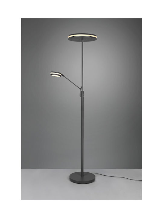 Trio Lighting Franklin LED Floor Lamp H181xW35.2cm. with Adjustable White Light 4100lm Black