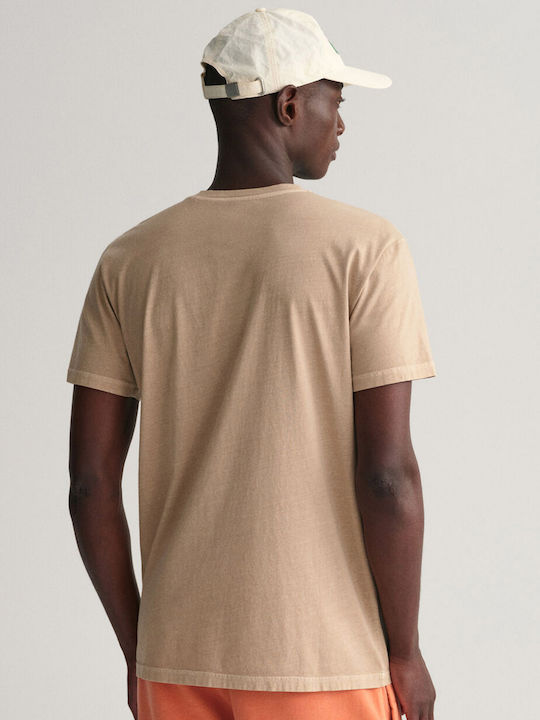 Gant Herren T-Shirt Kurzarm Beige