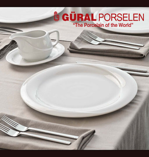 Güral Porselen Porcelain Soup Plate White 22cm 6pcs