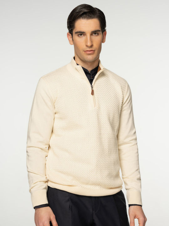 Aritsti Italiani Sweater της σειράς Zip - A127317 1 Ecrou