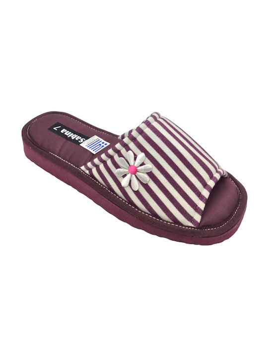 Women's summer cotton slippers Sabina S-0028 Bordo