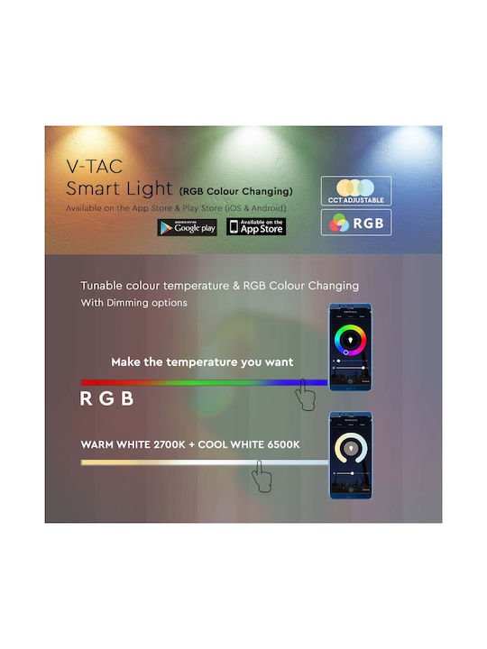 V-TAC WiFi Lustră Decorativă Negru