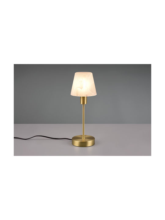 Trio Lighting Luis II Metal Table Lamp for Socket E14 with White Shade and Gold Base