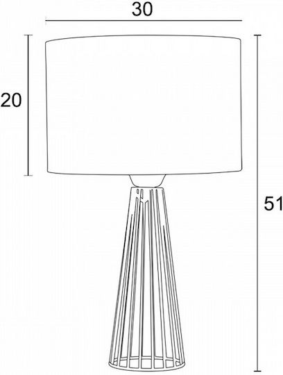 ArkoLight Metall Tischlampe für Fassung E27 mit Gray Schirm und Schwarz Basis