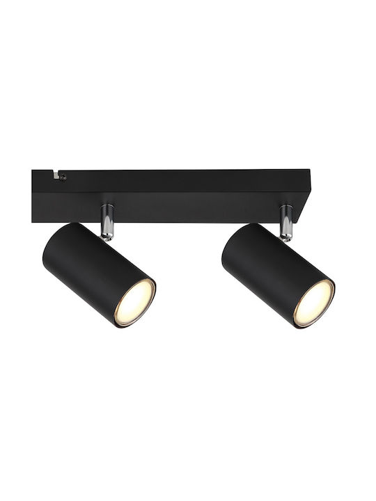 Globo Lighting Robby Spot with 4 Lights and with Socket GU10 in Black Color