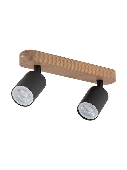 TK Lighting Double Spot with Socket GU10 in Black Color