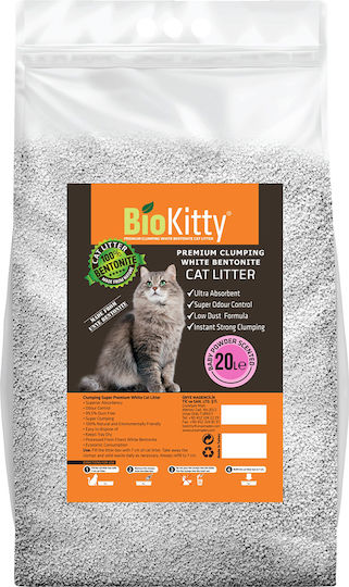 Biokitty Children's 000075753 Bentonite Cat Litter with Scent Baby Powder 20lt