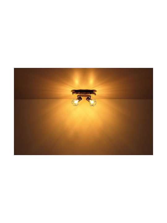 Globo Lighting Priska Doppel Spot mit Fassung E27 in Braun Farbe