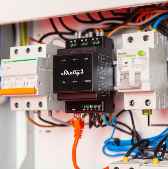 Shelly Pro 3 Ρελέ Ράγας Ισχύος 16A με Τάση 240V