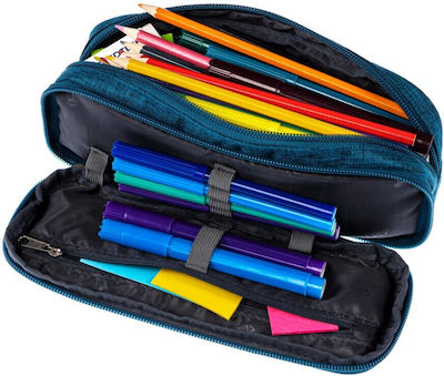 Polo Duo Pencil Case Barrel with 2 Compartments Light Blue