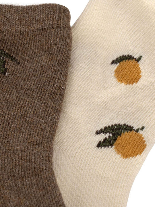 Kinder-Jacquard-Socken aus Bio-Baumwolle 2 Paar Nr. 19-32 Lemon Konges Slojd