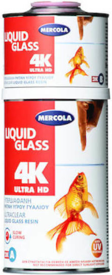 Mercola 4K Ultra HD Two Ingredients Liquid Glass Διάφανη Ρητίνη Υγρού Γυαλιού Δύο Συστατικών 3000gr