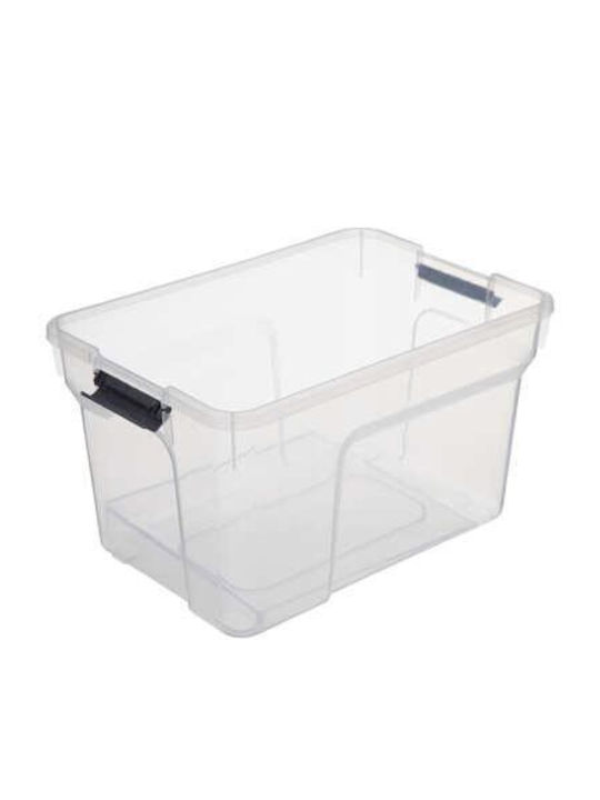 Aria Trade Plastic Storage Box with Lid Transparent 21.5x30.5x18cm