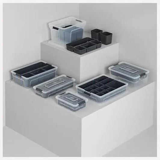 Kunststoff Aufbewahrungsbox mit Deckel Transparent 15.5x22.22x7.1cm 1Stück