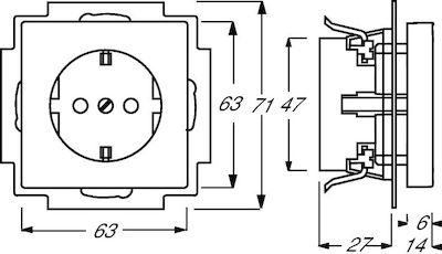 Abb Single Power Socket Black