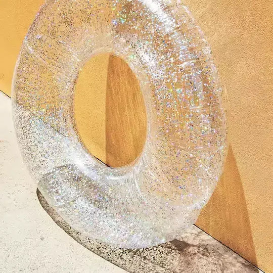 Sunnylife Glitter Copii Umbrelă umflabilă pentru piscină Argint cu sclipici 110cm