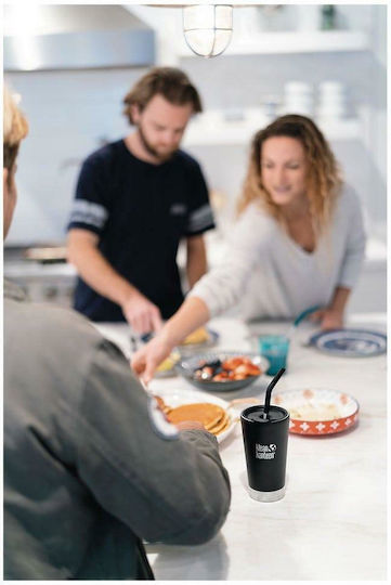 Klean Kanteen Straw Lid Spare Lid for Thermos made of Plastic Black