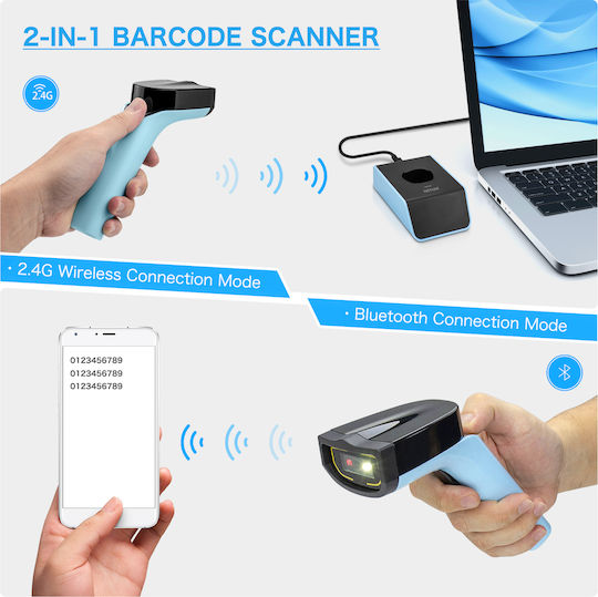 Netum Handheld Scanner Wireless with 2D and QR Barcode Reading Capability