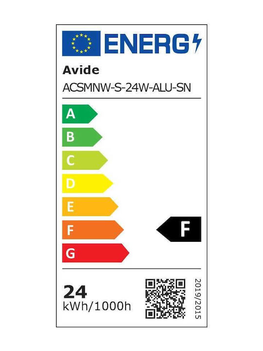 Avide ACSMNW-S-24W-ALU-SN Pătrat În aer liber Panou LED Putere 24W cu Alb Natural Lumini 30x30cm.