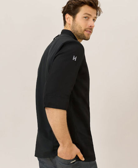 Le Nouveau Chef Coat Chef Black with 3/4 Sleeve Fabian
