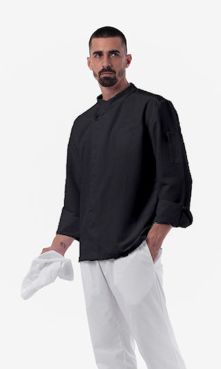 Axon Coat Chef Unisex Black with Long Sleeve 50-324-1