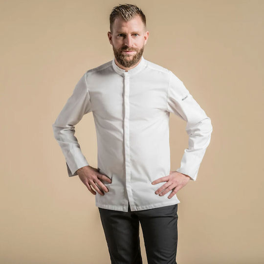 Clement Design Σακάκι Σεφ Ανδρικό Λευκό με Μακρύ Μανίκι Extase