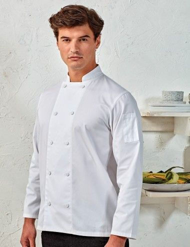 Chef Jacket 100% Cotton Male White with Long Sleeve PR903